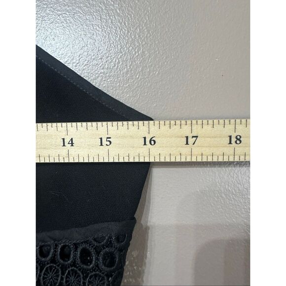 NWOT Self-Portrait Black Lace Up Ruffled Tiered Mini Dress Women's Size 8US - Picture 8 of 12